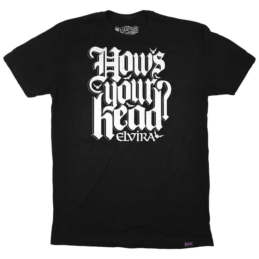 Elvira Hows your Head Slogan Mens Tshirt