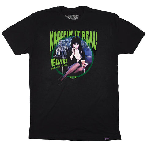 Elvira Kreepin It Real Mens Black T-shirt