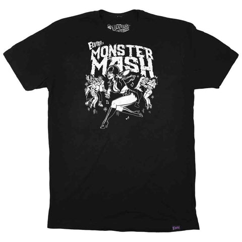Elvira Monster Mash Mens Black T-shirt