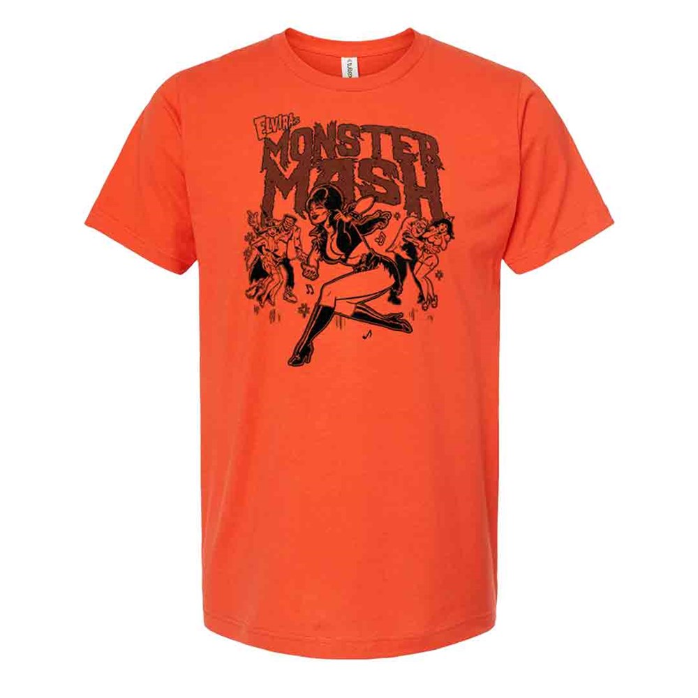 Elvira Monster Mash Orange Mens T-shirt
