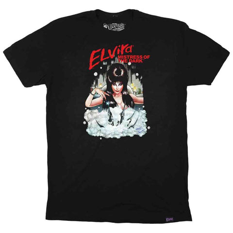 Elvira Nightmare Bath Mens Black T-shirt