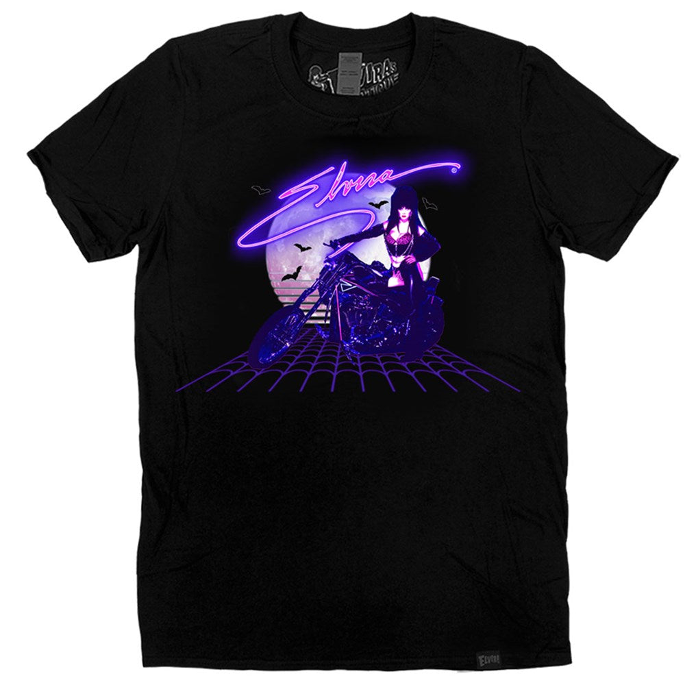 Elvira New Wave Moto Mens Black Tshirt