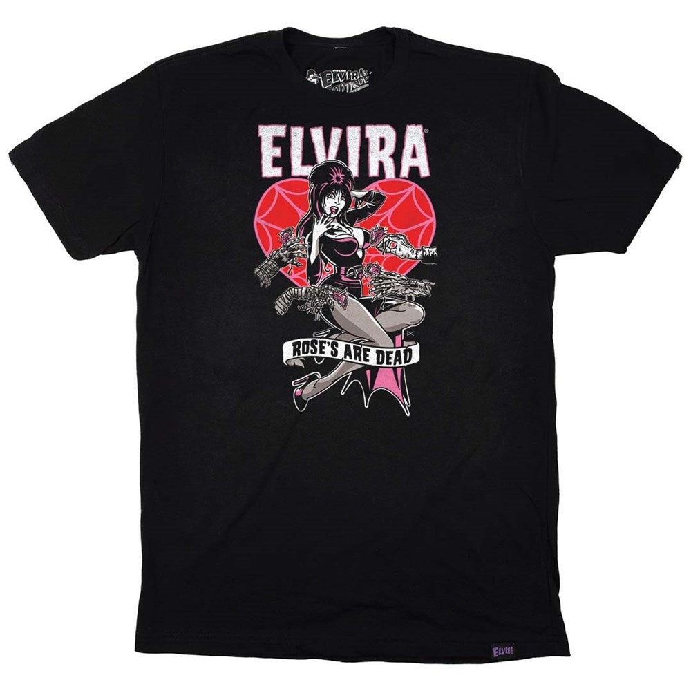 Elvira Roses Are Dead Mens Black T-shirt