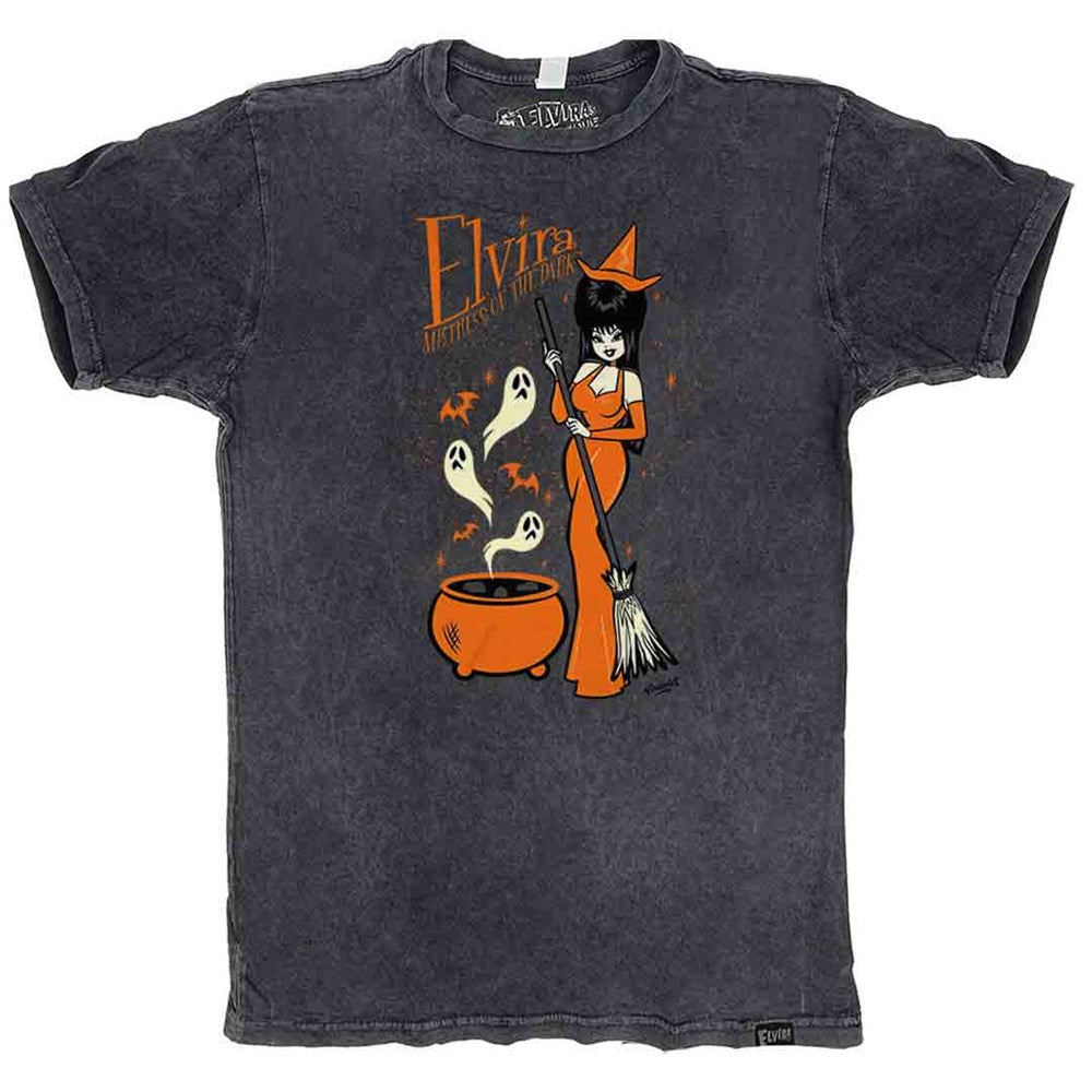 Elvira Viva Witch Cauldron Vintage Black T-shirt