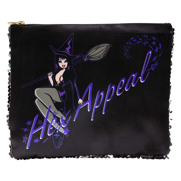 Elvira Hex Appeal Black Sequin Make Up Case