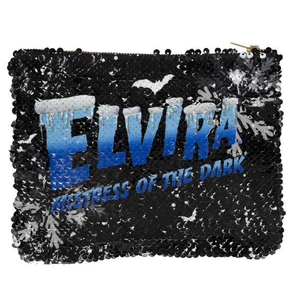 Elvira In Snow Black Sequin Make Up Bag