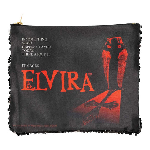 Elvira Omen Black Sequin Make Up Case