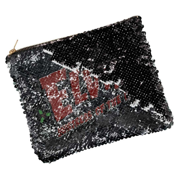 Elvira Wink Xmas Sweater Black Sequin Make Up Case