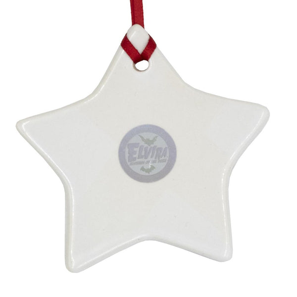 Elvira Santa Suit Art Star Ornament