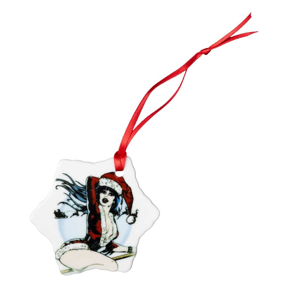 Elvira Xmas Comic Witch Snowflake Ornament