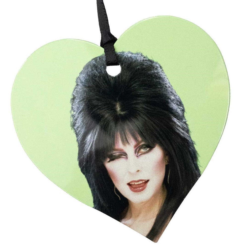 Elvira Heart Green Wink Ornament