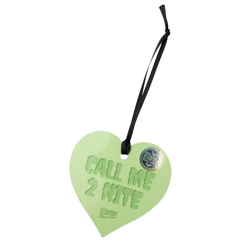 Elvira Heart Green Wink Ornament