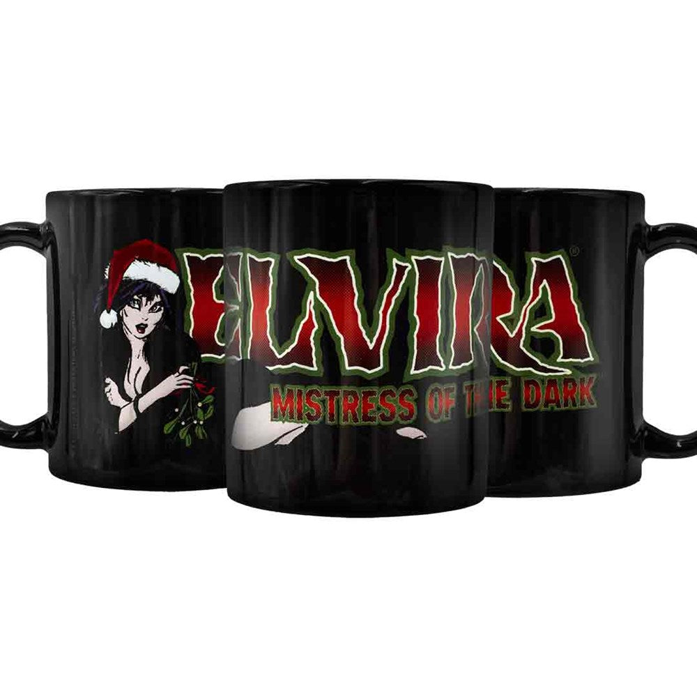 Elvira Examiner Mistletoe Black Mug