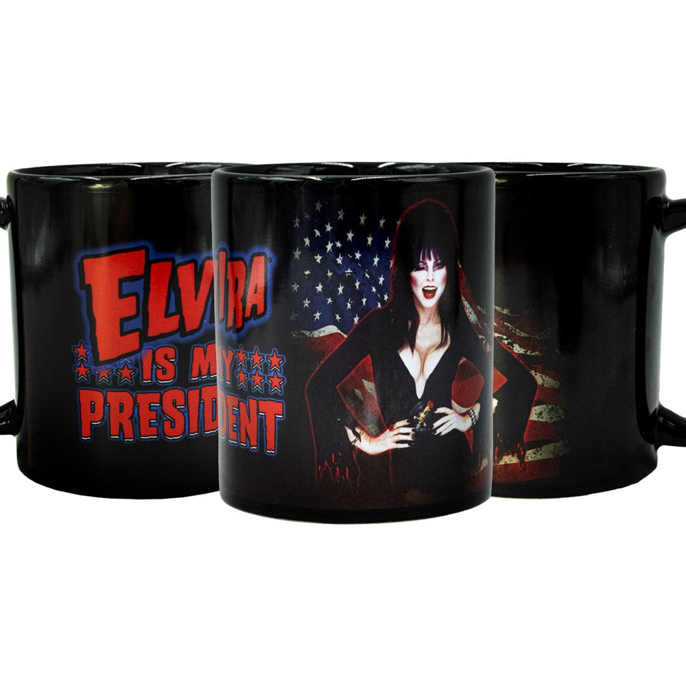 Elvira Is My President Black Mug