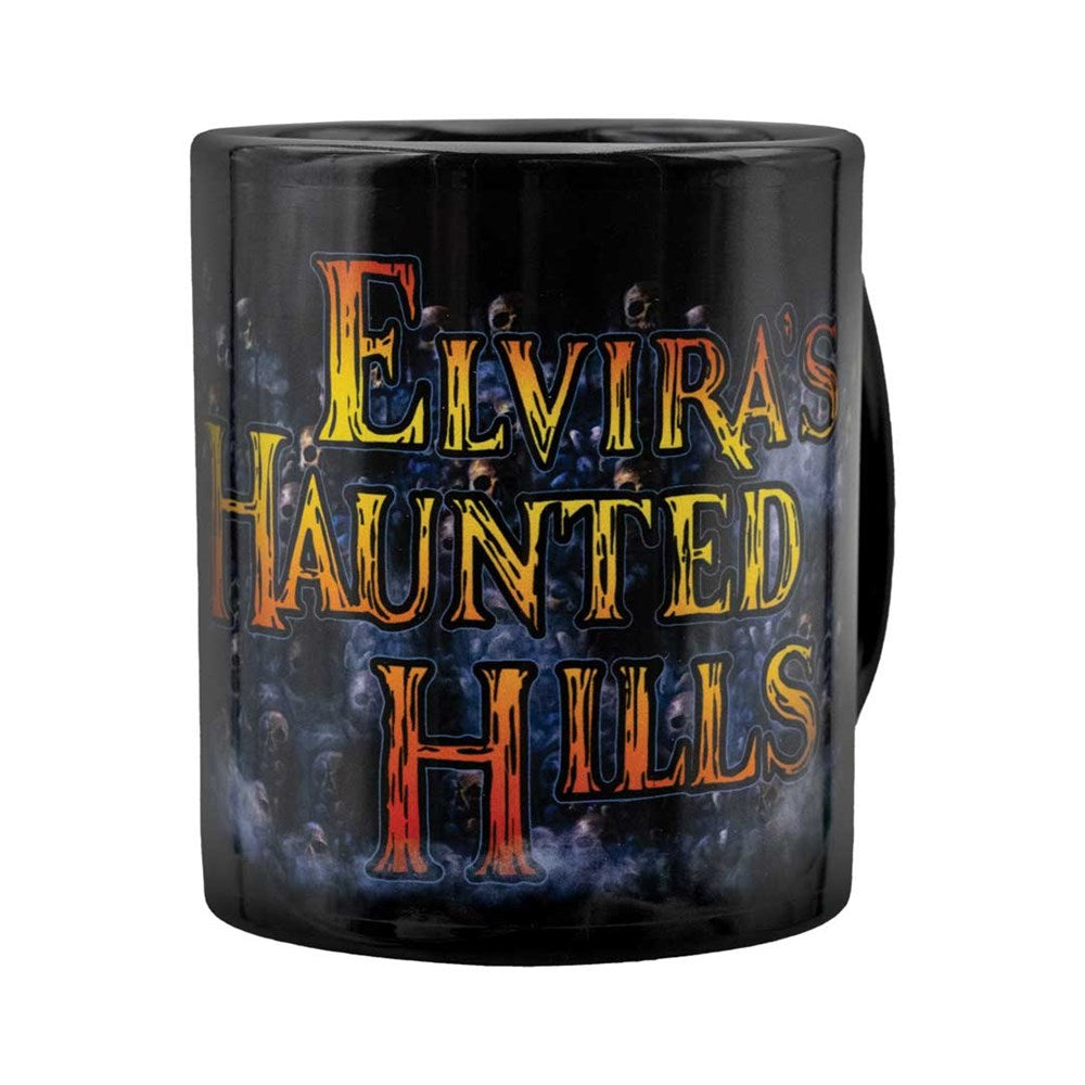 Elvira Haunted Hills Skulls Black Mug