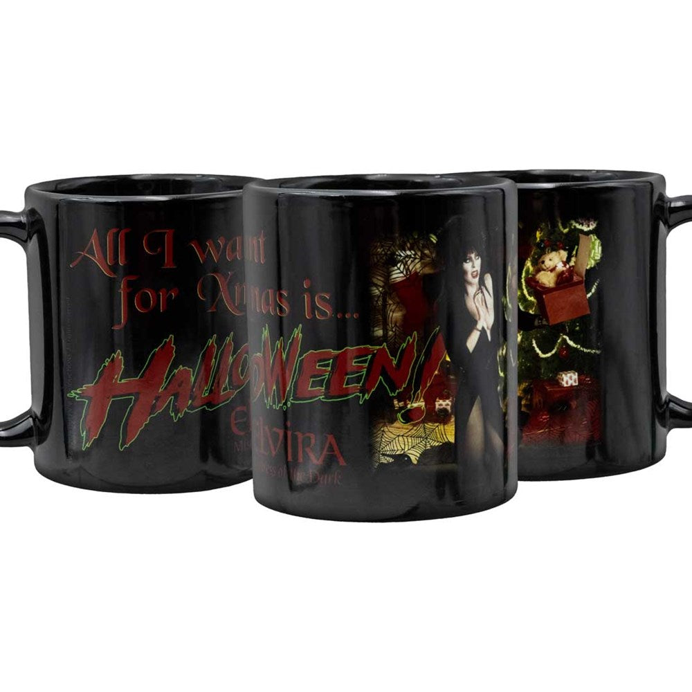 Elvira All I Want Xmas Halloween Black Mug