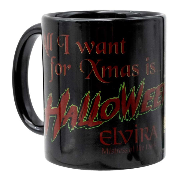 Elvira All I Want Xmas Halloween Black Mug