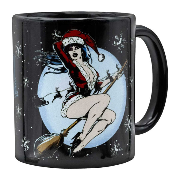 Elvira Xmas Comic Witch Black Mug