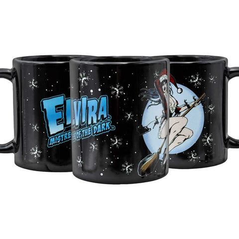 Elvira Xmas Comic Witch Black Mug