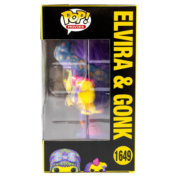 Elvira & Gonk Signed Blacklight Exclusive Funko Pop #1649