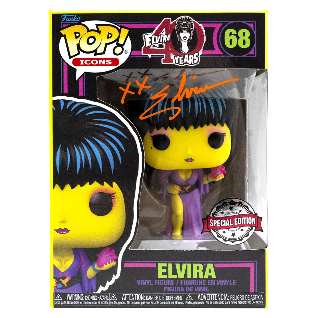 Elvira Signed Blacklight Exclusive Funko Pop #68