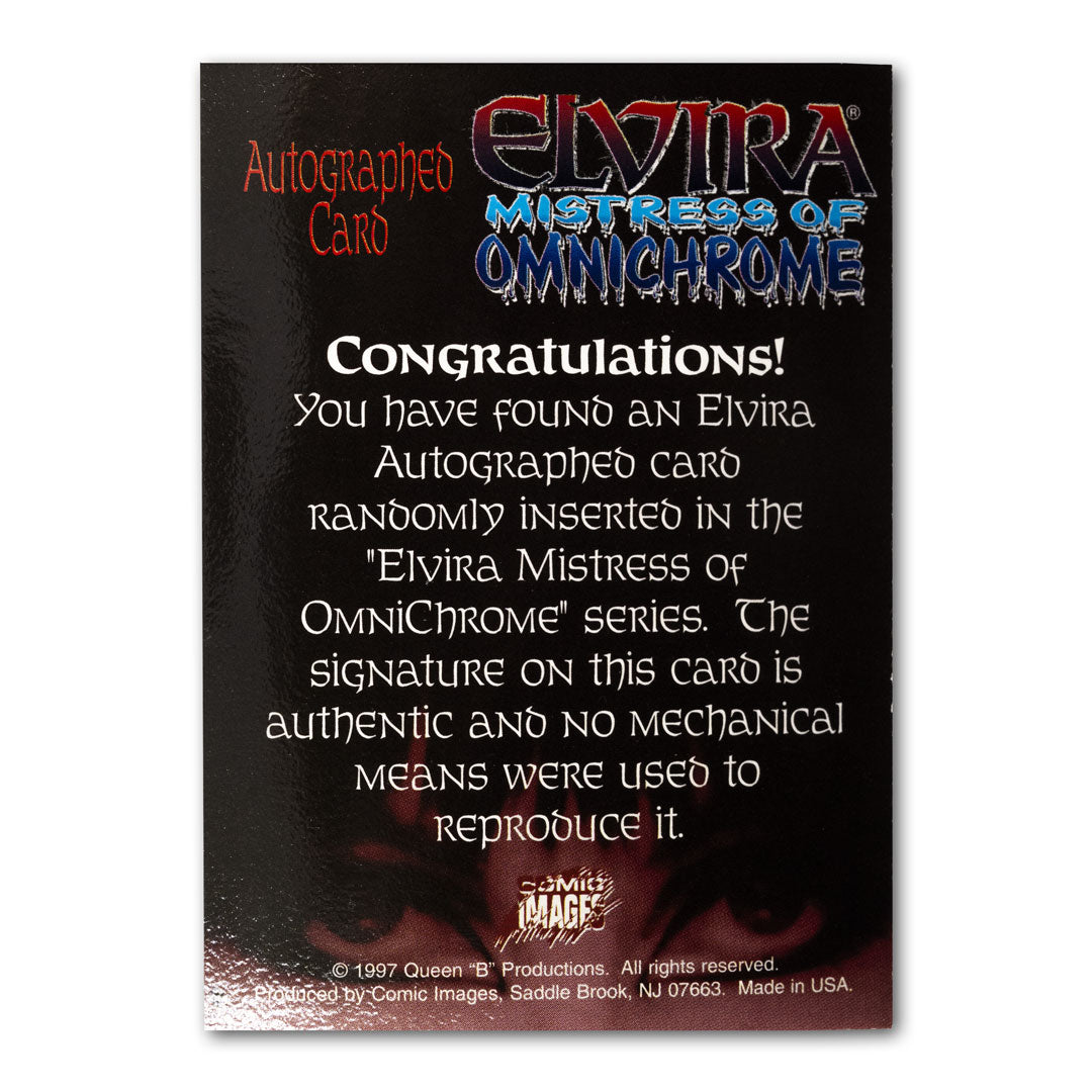 Elvira Signed Fog Chrome Trading Card