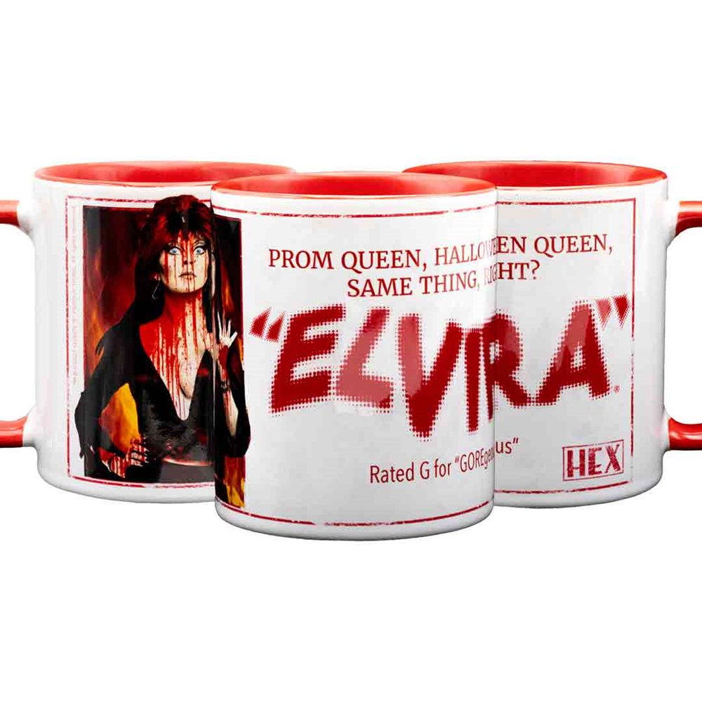 Elvira Prom Queen Red Rim Mug