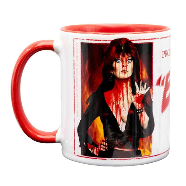 Elvira Prom Queen Red Rim Mug