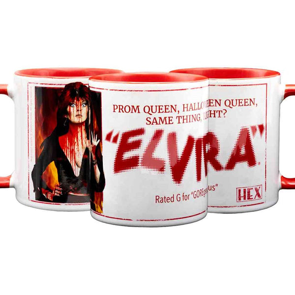 Elvira Prom Queen Red Rim Mug