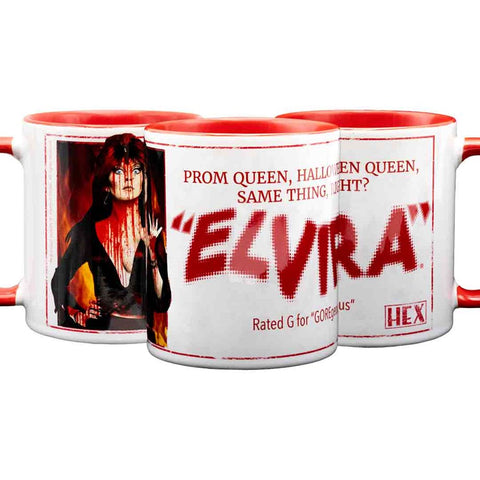 Elvira Prom Queen Red Rim Mug