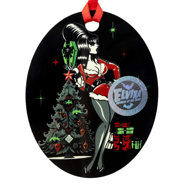 Elvira Retro Xmas Tree Oval Ornament