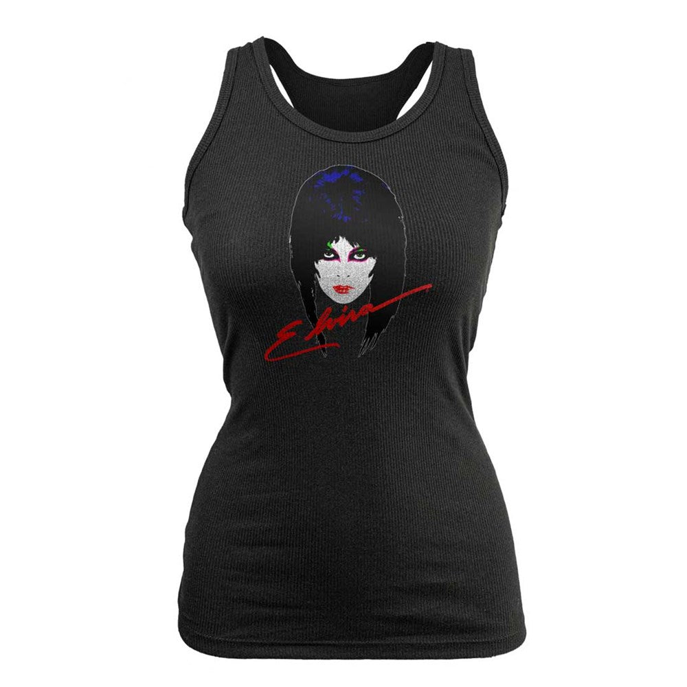 Elvira 80s Racer Back Black Tank