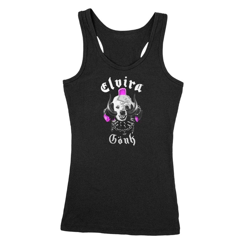 Elvira Snaggletooth Gonk Racer Back Black Tank