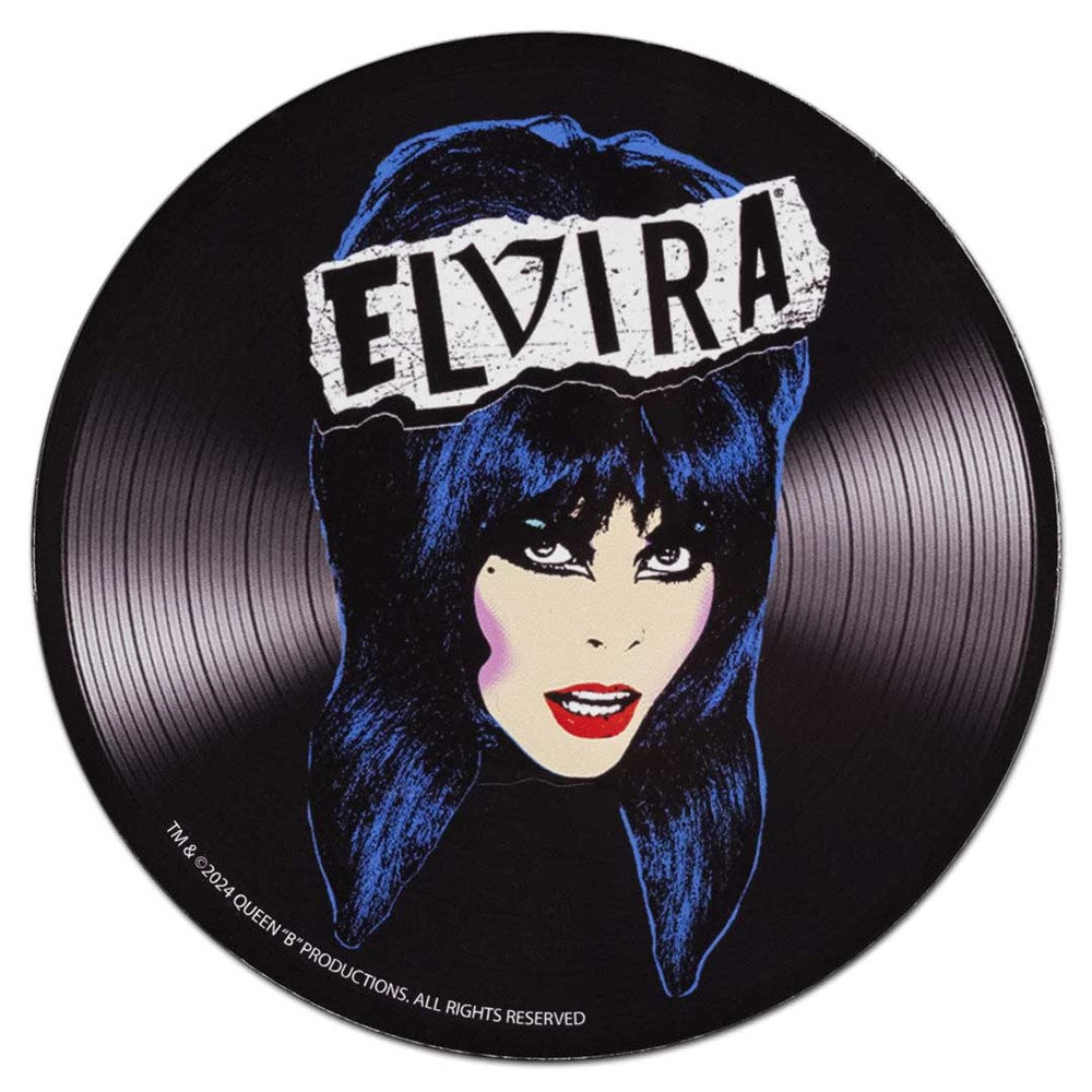 Elvira Punk Pop Record Sticker Elviras Bootique