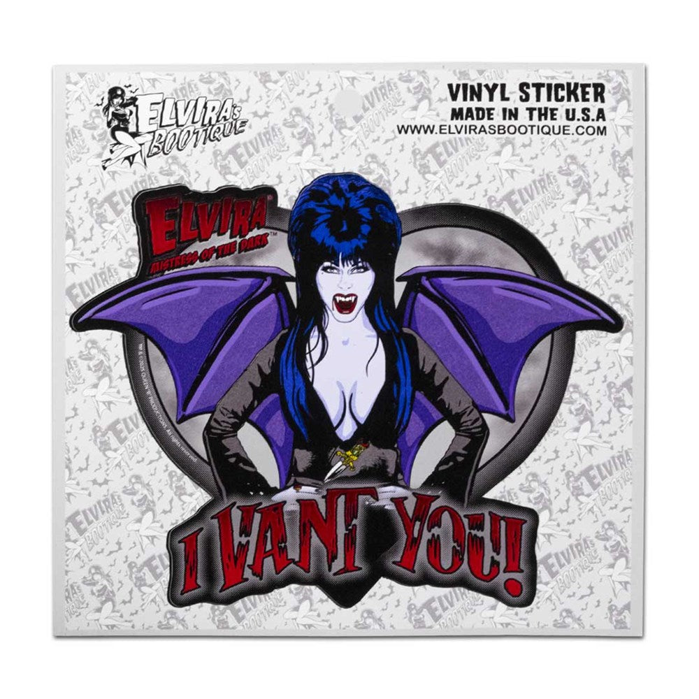 Elvira I Vant You Sticker