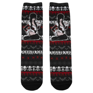 Elvira Dark Xmas Sweater Repeat Socks