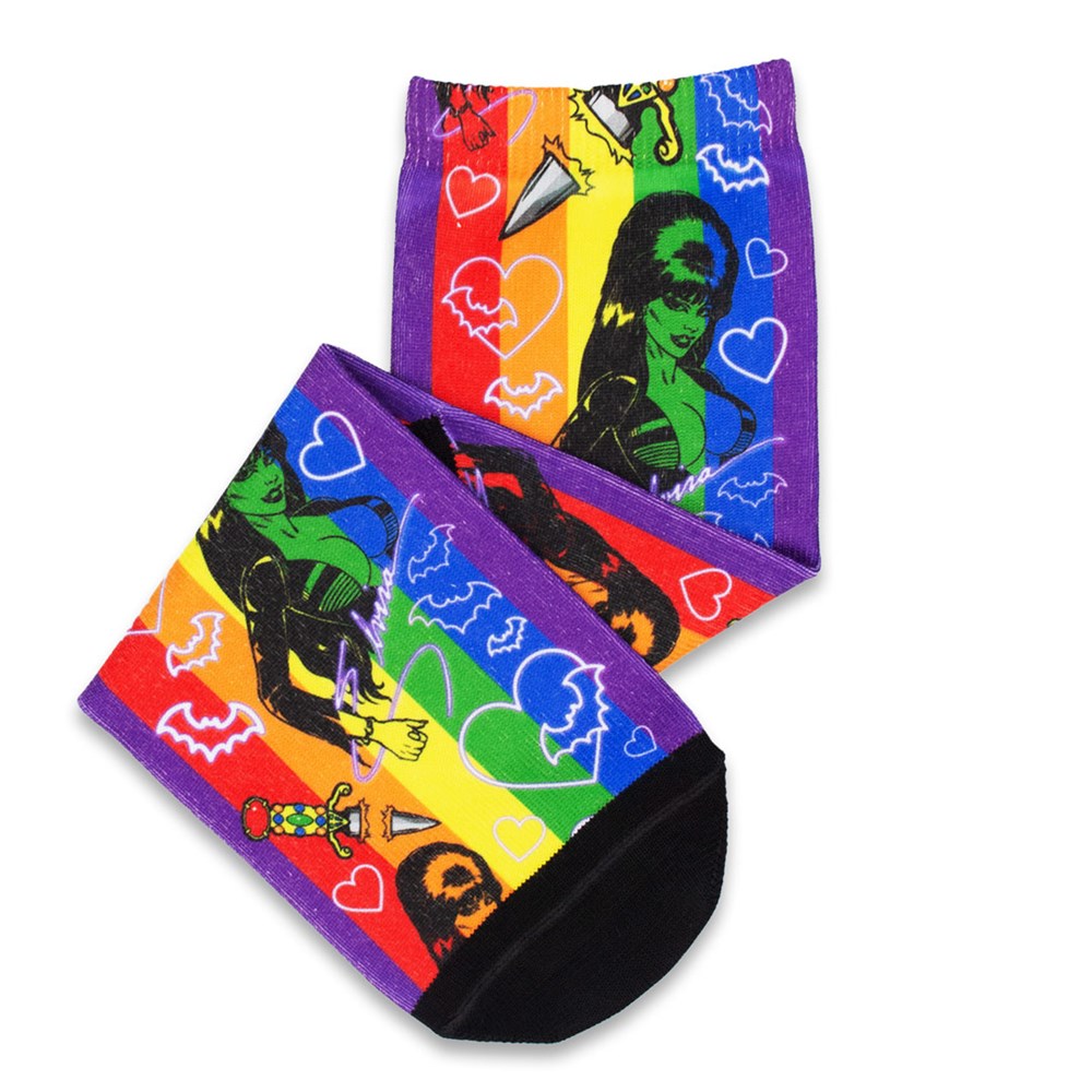 Elvira Pride Neon Rainbow Dress Socks