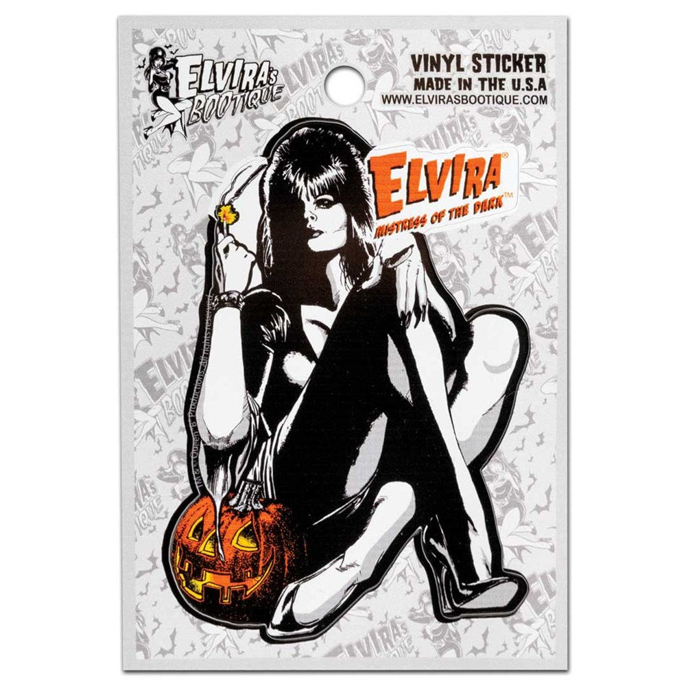 Elvira Comic Pumpkin Ignite Mini Sticker