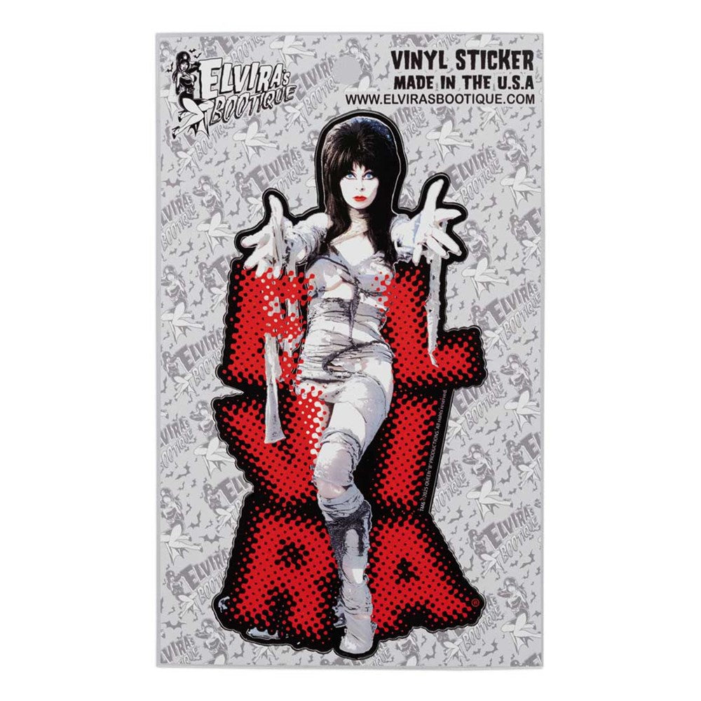 Elvira Mummy Red Logo Sticker