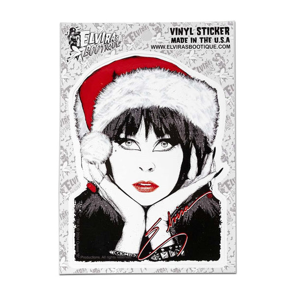 Elvira Santa Face Signature Sticker