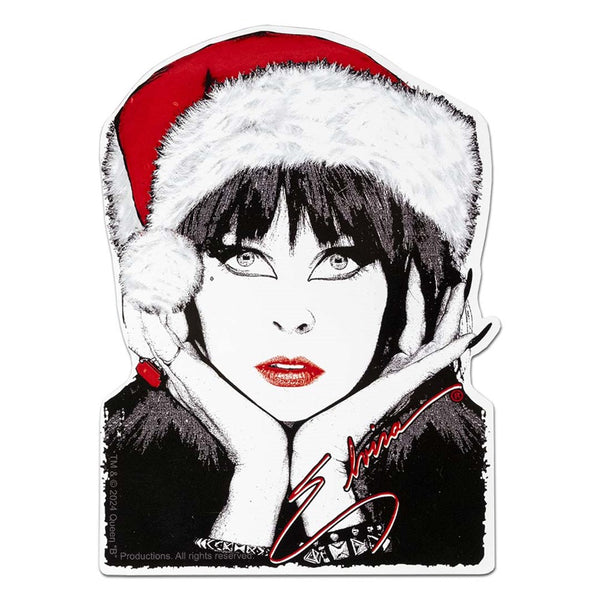 Elvira Santa Face Signature Sticker