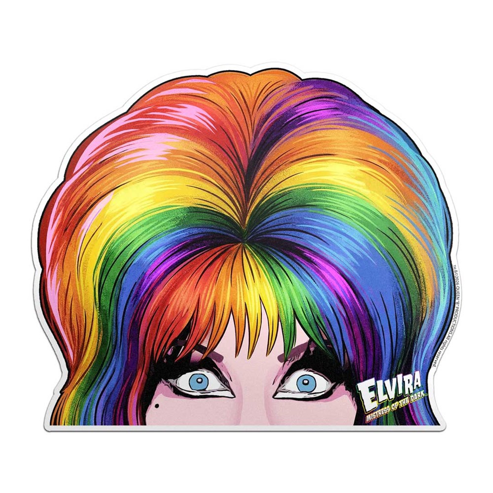 Elvira Peeker Rainbow Sticker