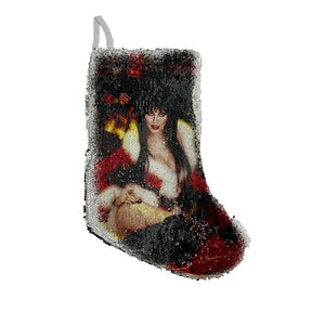 Elvira Santa Suit Sequin Xmas Stocking