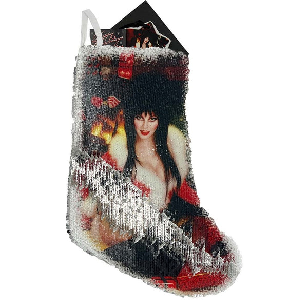 Elvira Santa Suit Sequin Xmas Stocking