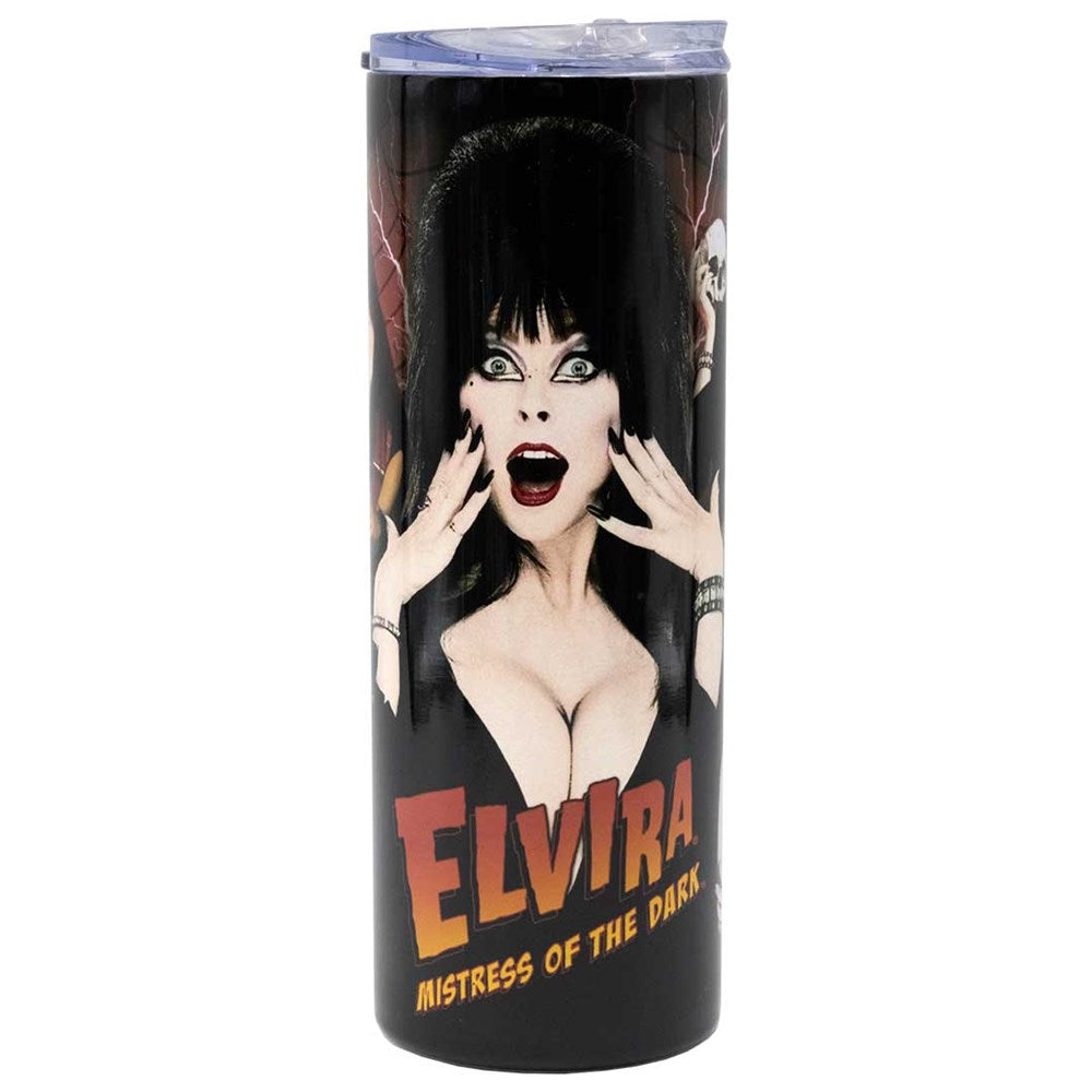 Elvira Collage Red Skinny Tumbler
