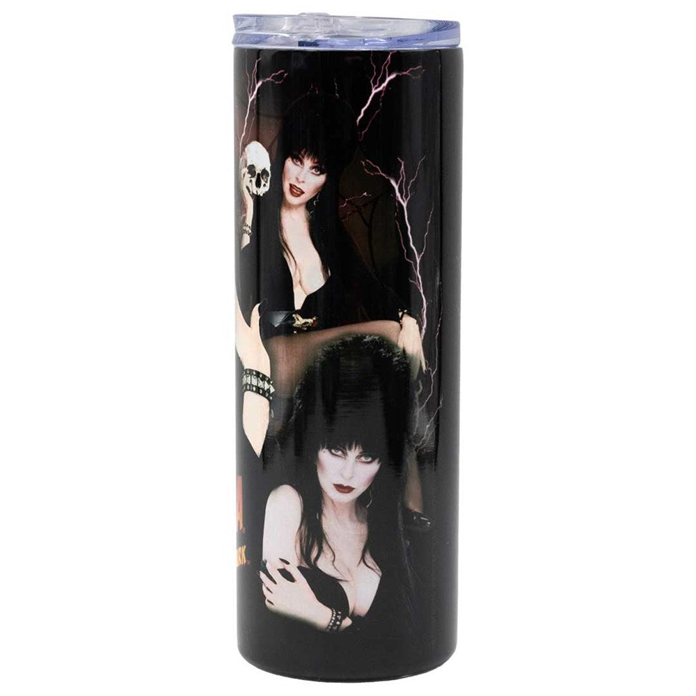 Elvira Collage Red Skinny Tumbler