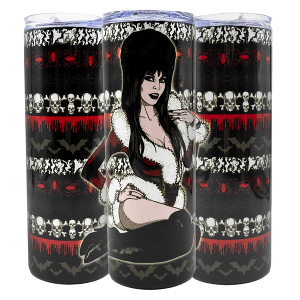 Elvira Dark Xmas Skinny Tumbler 20oz