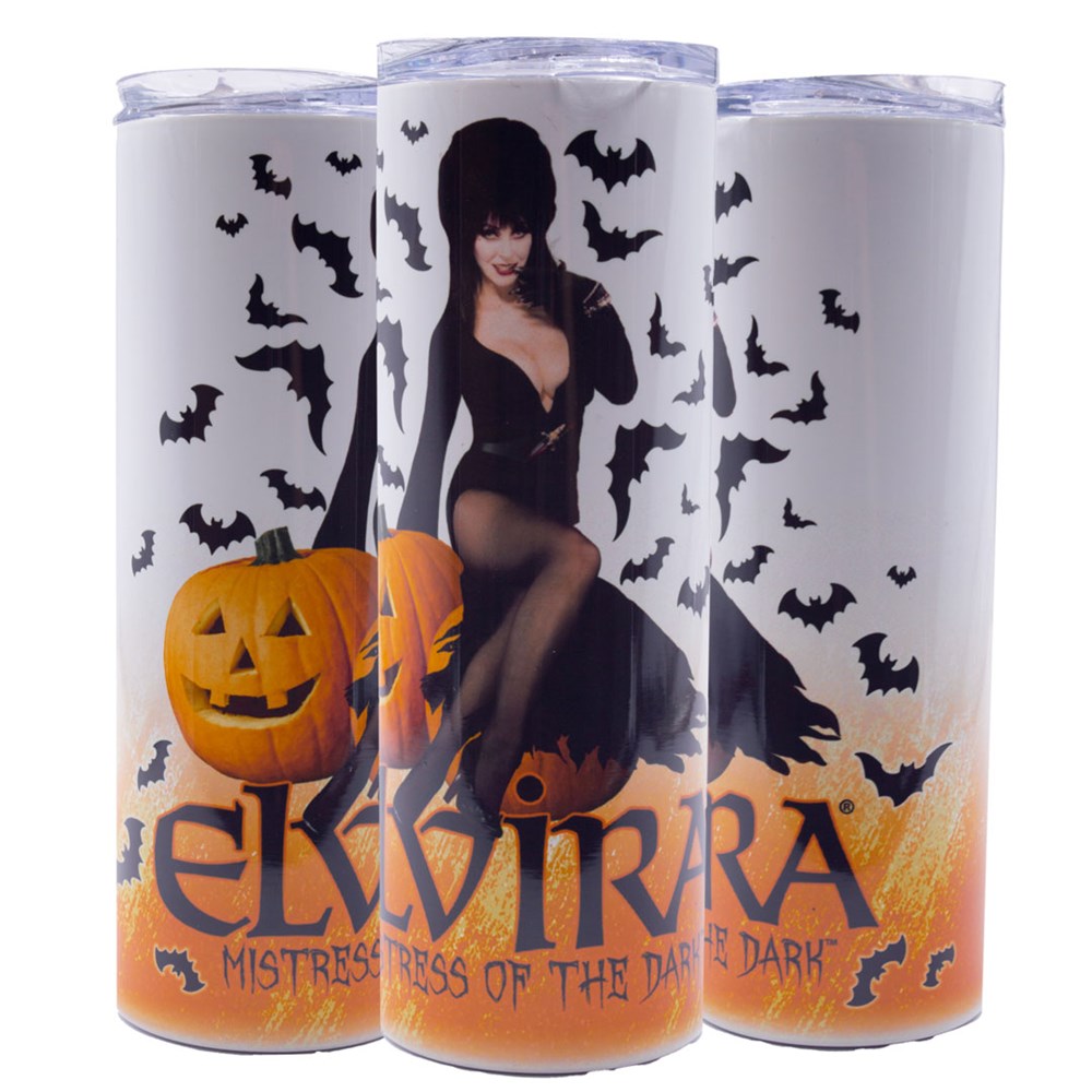 Elvira Harvest Bats Skinny Tumbler