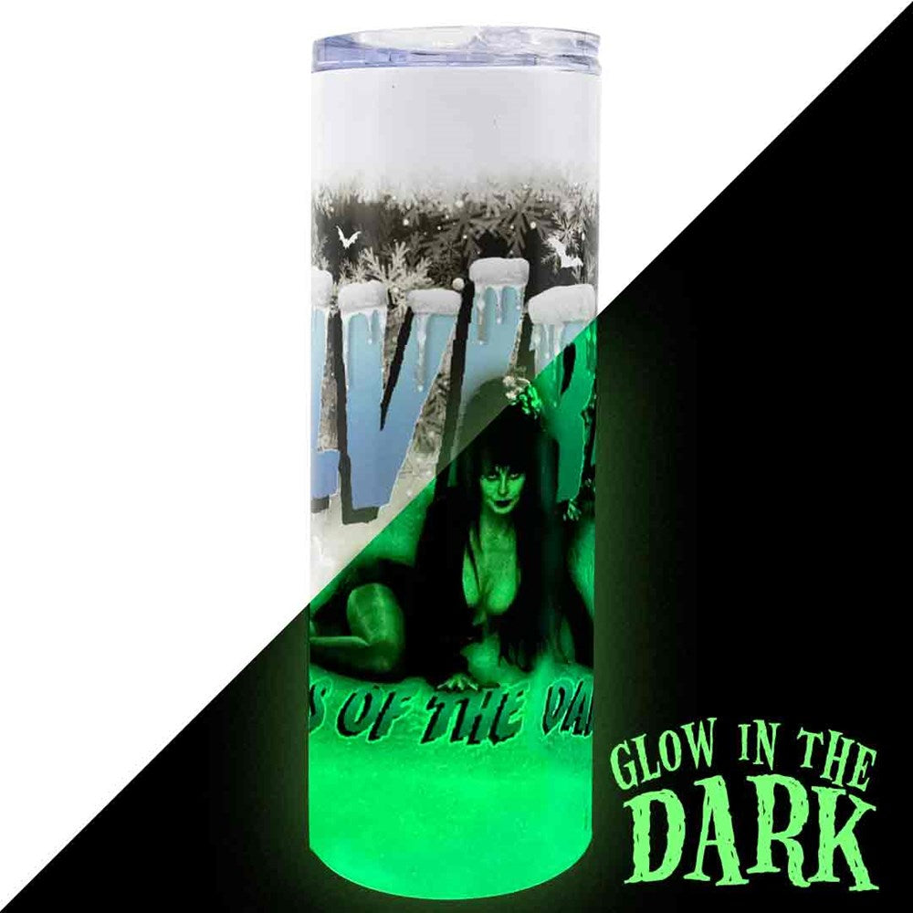 Elvira In Snow GLOW Skinny Tumbler