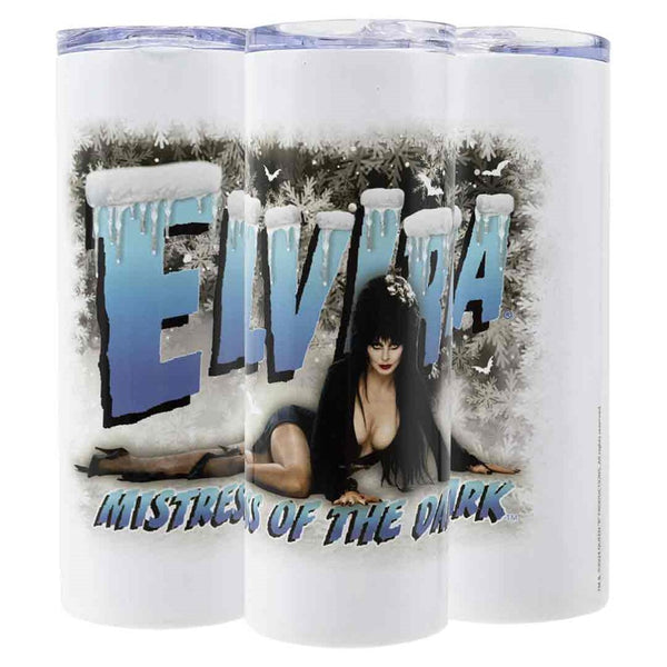 Elvira In Snow GLOW Skinny Tumbler